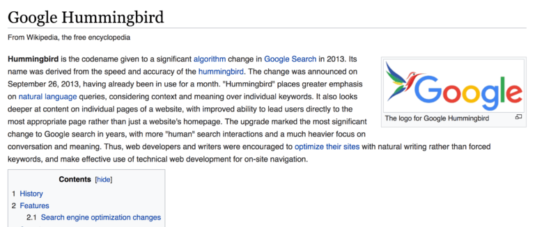 الگوریتم  Hummingbird یا مرغ مگس خوار گوگل