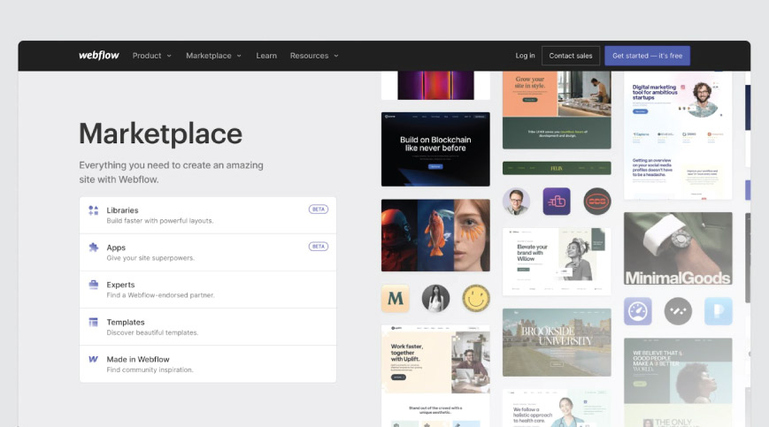 ابزار طراحی گرافیکی سایت Webflow